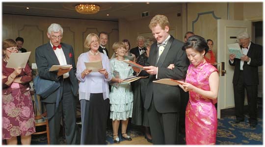 Susan Hugo entering the dining hall